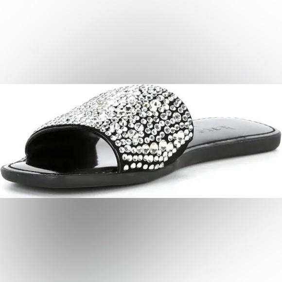Kate Spade Silver and Black Sandals with Rhinestone Embellishments - Picture 3 of 8